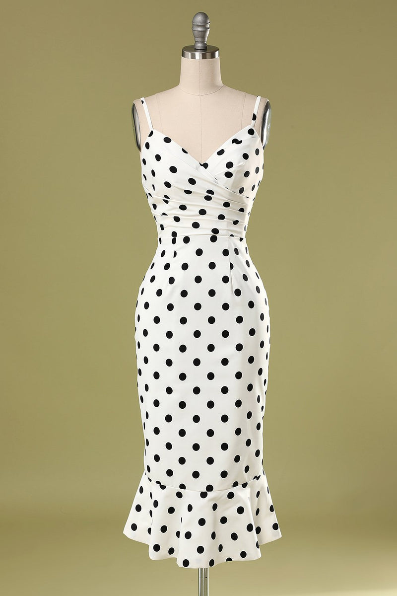 Load image into Gallery viewer, Yellow White Polka Dots Mermaid Dress