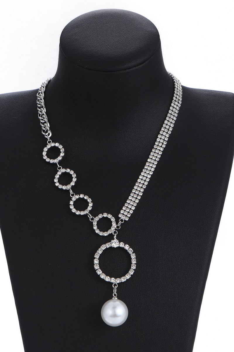 Load image into Gallery viewer, Silver Sparking Rhinestone Choker Necklace
