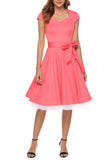 Coral Scoop Swing Dress