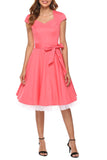 Coral Scoop Swing Dress