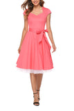 Coral Scoop Swing Dress