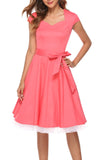 Coral Scoop Swing Dress