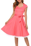 Coral Scoop Swing Dress