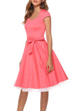 Coral Scoop Swing Dress