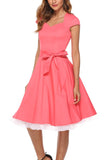 Coral Scoop Swing Dress