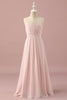 Load image into Gallery viewer, Light Pink Spaghetti Straps Chiffon Junior Bridesmaid Dress