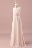 Light Pink Lace and Chiffon Junior Bridesmaid Dress