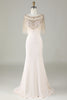 Load image into Gallery viewer, Sparkly Champagne Boat Neck Beaded Mermaid Long Prom Dress