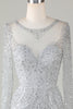 Load image into Gallery viewer, Gorgeous Sparkly Grey Beaded Mermaid Long Prom Dress