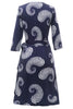 Load image into Gallery viewer, Navy Blue Geometry Printed Wedding Guest Dress
