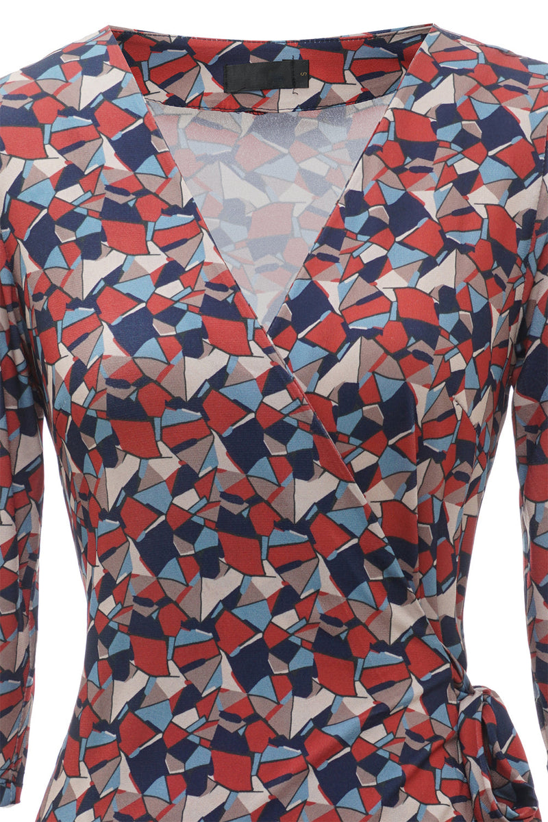 Load image into Gallery viewer, Navy Blue Geometry Printed Wedding Guest Dress