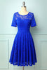 Load image into Gallery viewer, Royal Blue Bridesmaid Lace Dress