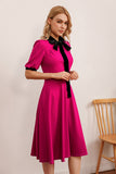 Fuchsia Casual Swing Dress