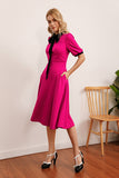 Fuchsia Casual Swing Dress