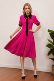 Fuchsia Casual Swing Dress