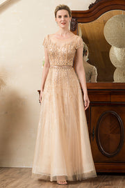 Golden Beaded Mother of the Bride Dress