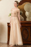 Golden Beaded Mother of the Bride Dress