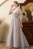 Load image into Gallery viewer, Grey A Line Beading Glitter Mother of the Bride Dress