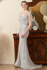 Load image into Gallery viewer, Beading V-neck Glitter Mermaid Mother of the Bride Dress