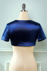 Load image into Gallery viewer, Navy Short Sleeves Wrap