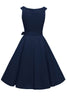 Load image into Gallery viewer, Navy 1950s Dress