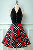Load image into Gallery viewer, Black Rose Floral Polka Dots Vintage Dress
