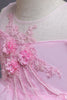 Load image into Gallery viewer, Pink Wedding Flower Girl Dress with Flowers