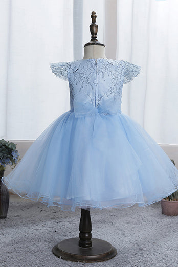White Flower Girl Dress with Lace
