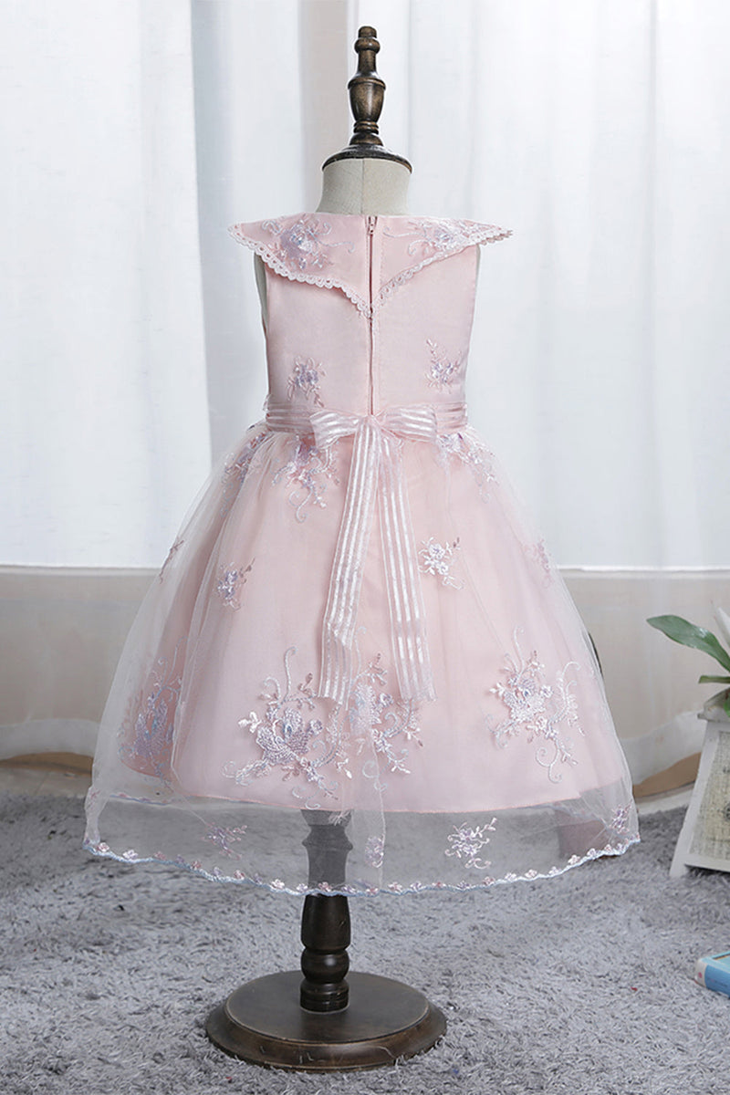 Load image into Gallery viewer, Purple Doll Collar Flower Girl Dress with Lace