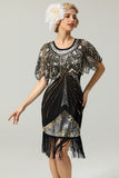 Black Sequin Glitter 1920s Cape