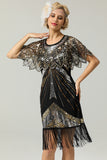 Black Sequin Glitter 1920s Cape