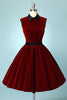 Load image into Gallery viewer, Burgundy Velvet Short Dress