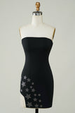 Stylish Sheath Strapless Black Short Party Dress