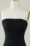 Stylish Sheath Strapless Black Short Party Dress