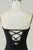 Stylish Sheath Strapless Black Short Party Dress