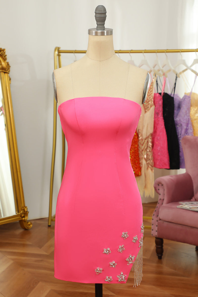 Load image into Gallery viewer, Pink Tight Graduation Dress with Star and Fringes