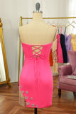 Pink Tight Graduation Dress with Star and Fringes