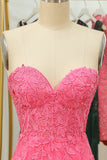 Tight Pink Short Cocktail Dress with Appliques