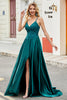 Load image into Gallery viewer, Trendy A Line Spaghetti Straps Peacock Green Long Prom Dress with Appliques