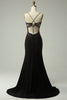 Load image into Gallery viewer, Dark Purple Spaghetti Straps Mermaid Prom Dress with Beading