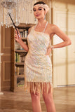 Sparkly Sheath One Shoulder Golden Sequins 1920s Dress