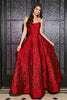 Load image into Gallery viewer, Princess A-Line Strapless Dark Red Corset Long Prom Dress with Accessory