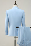 Light Blue Peak Lapel 2 Piece Men's Prom Suits