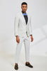 Load image into Gallery viewer, White Jacquard Shawl Lapel 2 Piece Prom Homecoming Suits
