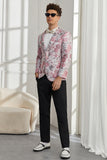 Shawl Lapel One Button Pink Floral Jacquard 2 Piece Homecoming Suits