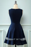 Navy Vintage 1950s Swing Dress