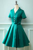Load image into Gallery viewer, Army Green V Neck 1950s Dress with Bowknot
