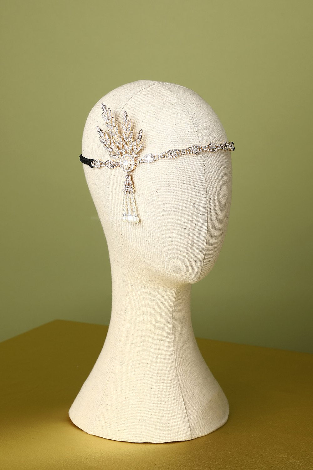 White Beaded 1920s Flapper Headband