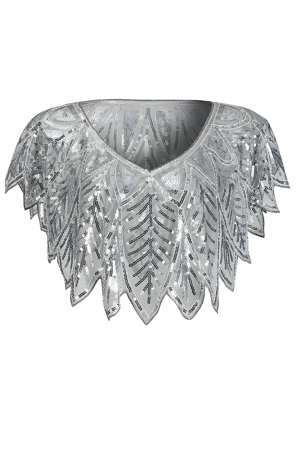 Grey Sequin Glitter 1920s Cape