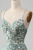 Load image into Gallery viewer, Mermaid Lace-Up Back Light Green Prom Dress with Appliques